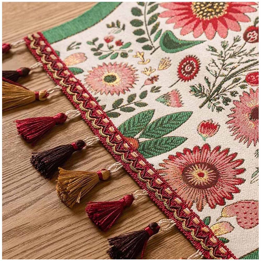 Camino De Mesa De Lino Tejido Con Dise&ntilde;o 35*180cm Mod12 image number 1.0