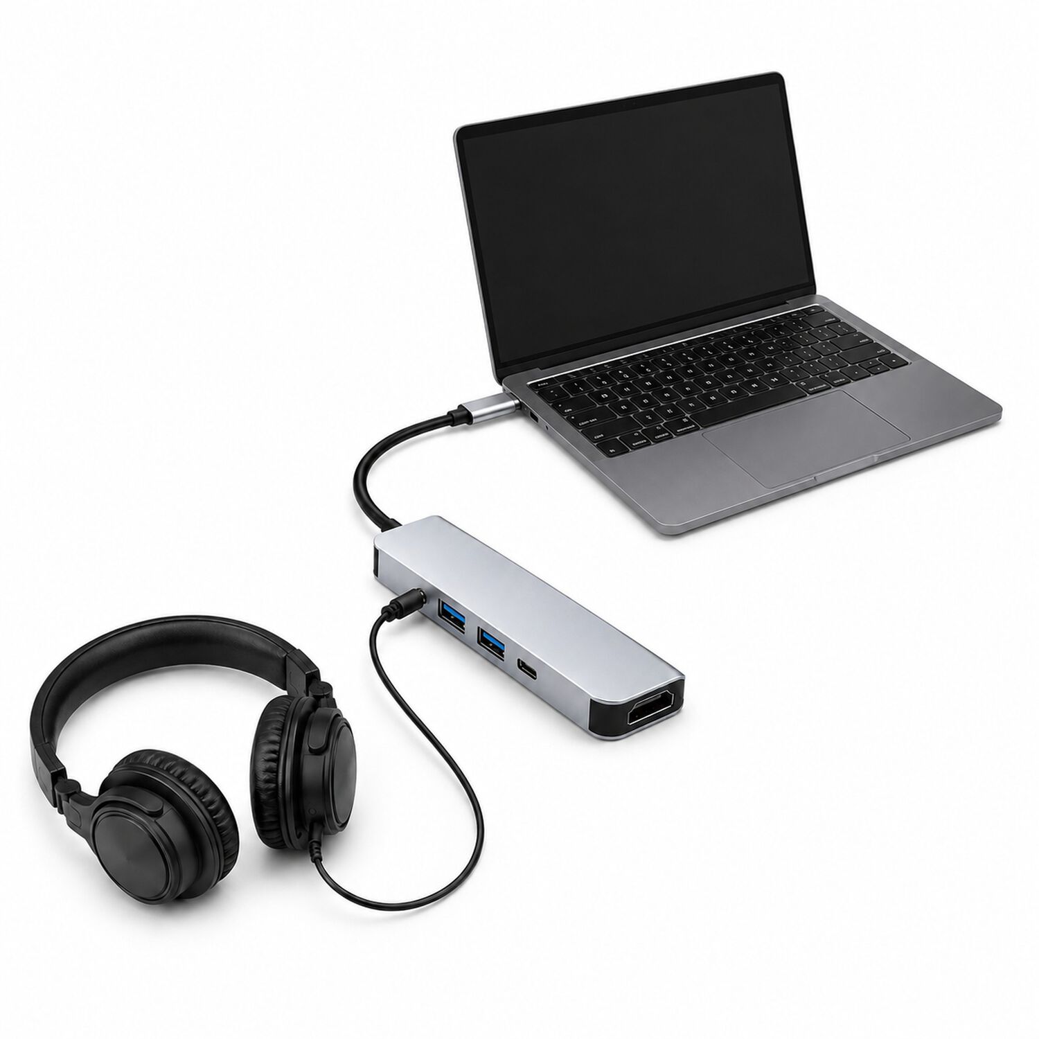 Adaptador Hub Usb-c Multipuertos 5 En 1 (hdmi, Jack, Usb, Usb C) image number 3.0