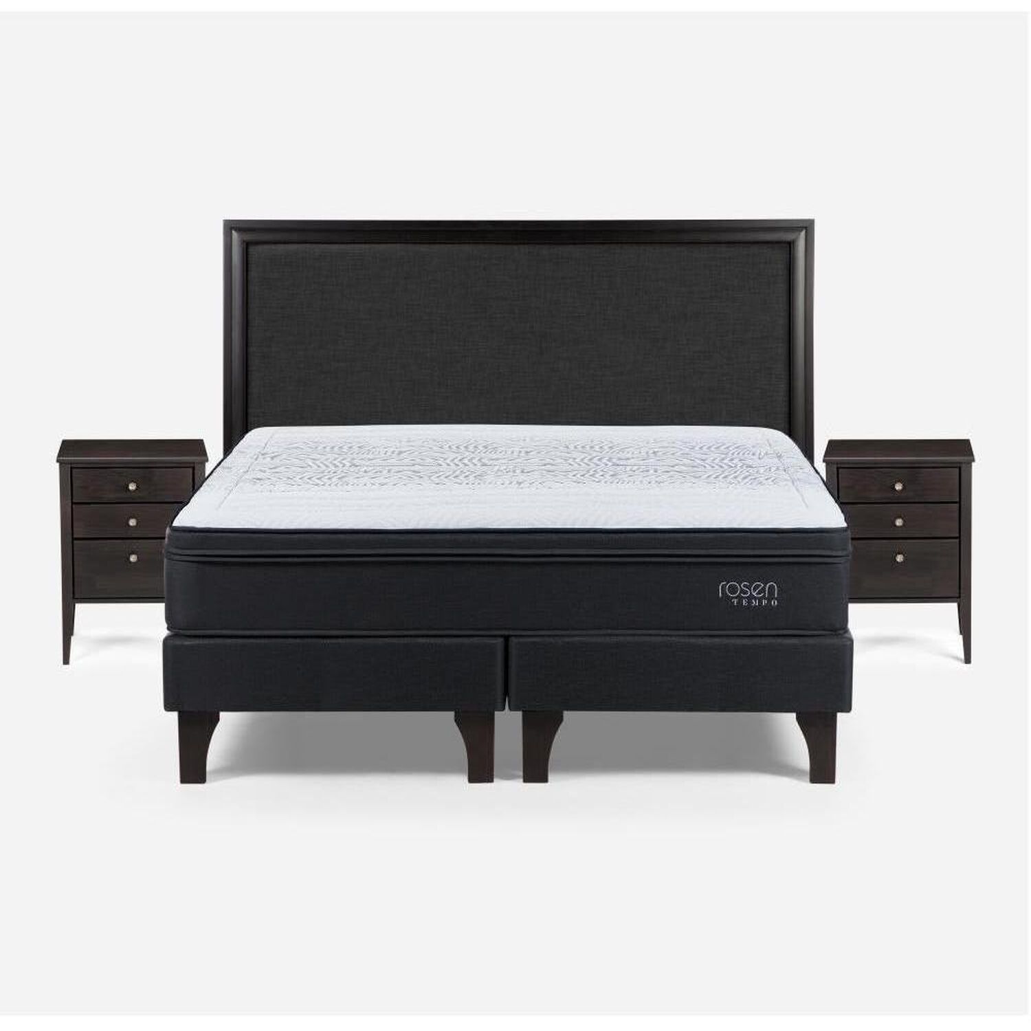 Cama Europea Rosen Tempo / 2 Plazas / Base Dividida + Set De Maderas Nolita Grafito image number 0.0