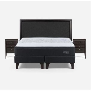 Cama Europea Rosen Tempo / 2 Plazas / Base Dividida + Set De Maderas Nolita Grafito