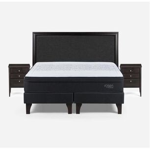 Cama Europea Rosen Tempo / 2 Plazas / Base Dividida + Set De Maderas Nolita Grafito