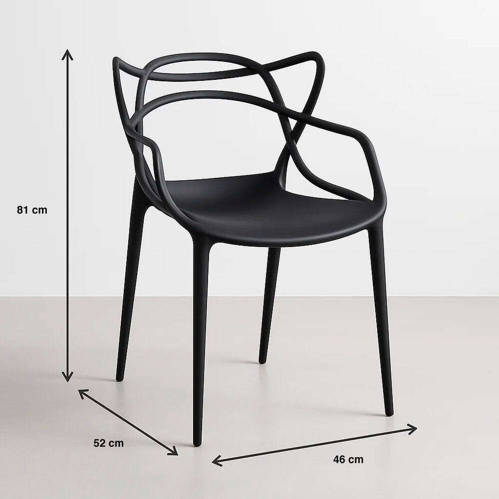 Pack De 4 Sillas De Terraza O Comedor Master - Negras image number 3.0