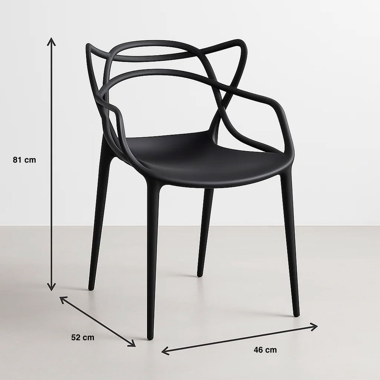 Pack De 4 Sillas De Terraza O Comedor Master - Negras image number 3.0