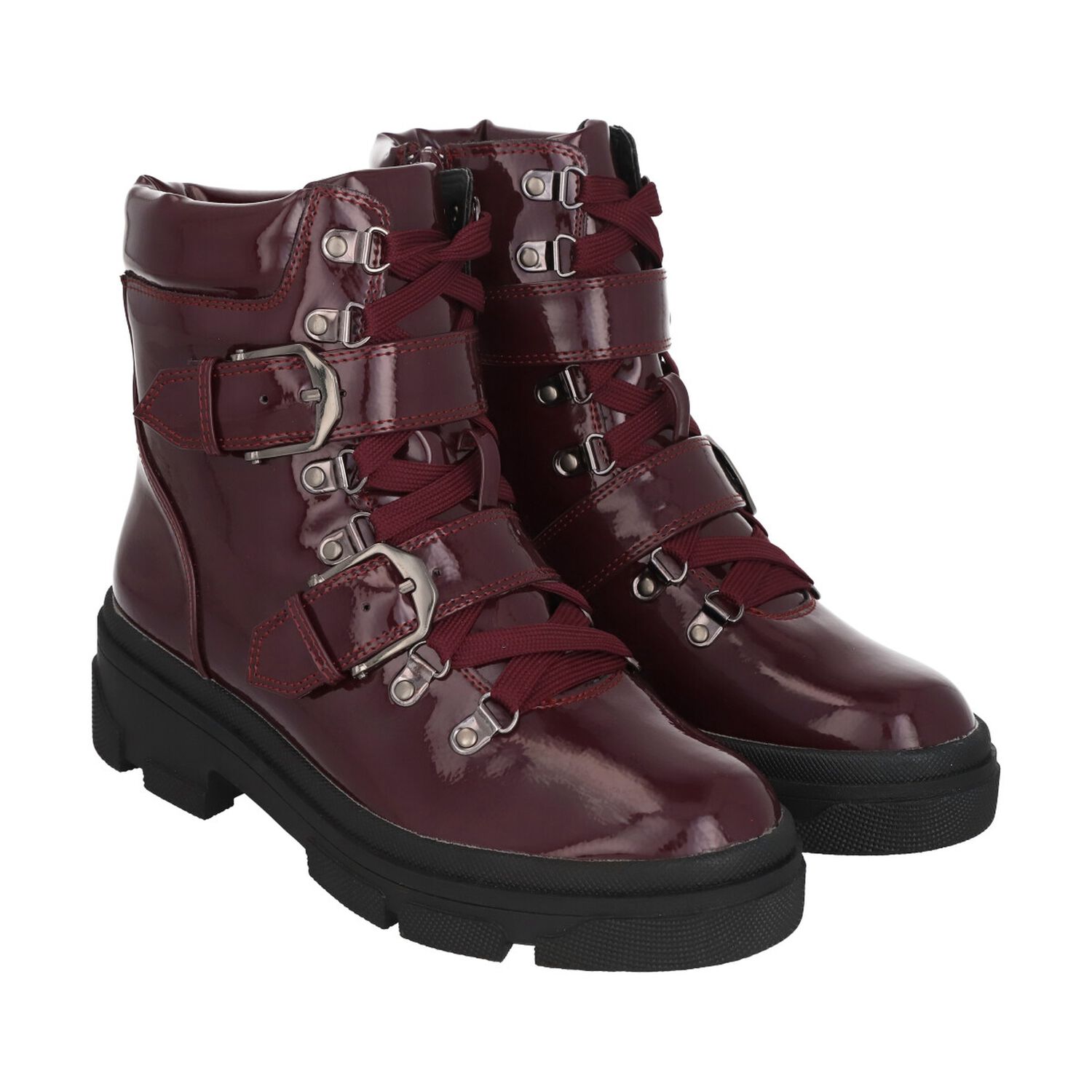 Botin Mujer Burdeo Plataforma London Police image number 3.0