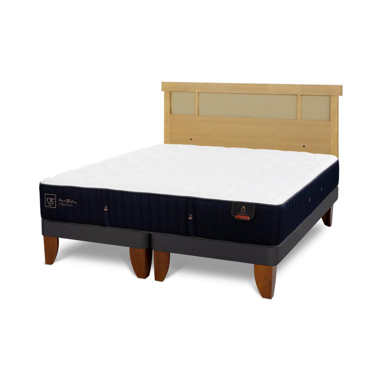 Cama Europea Cic Linea Premium / King / Base Dividida + Respaldo image number 3.0