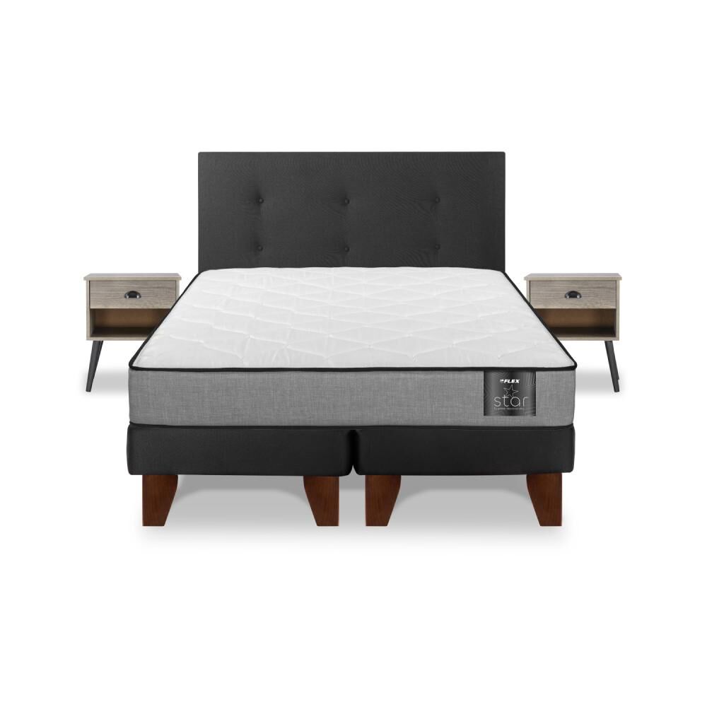 Cama Europea Flex Star / 2 Plazas / Base Dividida + Set De Maderas image number 0.0