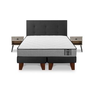 Cama Europea Flex Star / 2 Plazas / Base Dividida + Set De Maderas