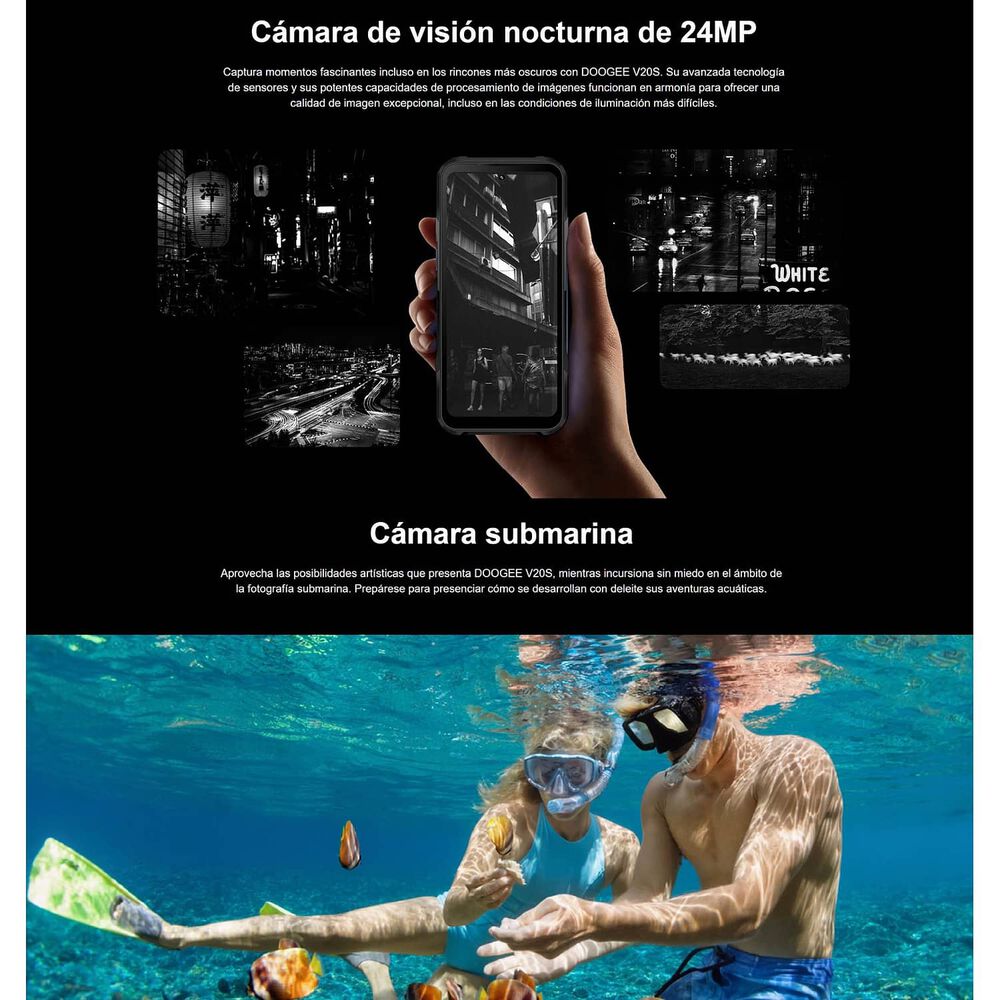 Celular Rugged Doogee V20s Resistente A Golpes, Polvo, Humedad Y Agua / C&aacute;mara Con Visi&oacute;n Nocturna, Carcasa Soporte (regalo), Pantalla Amoled, Naranjo image number 6.0