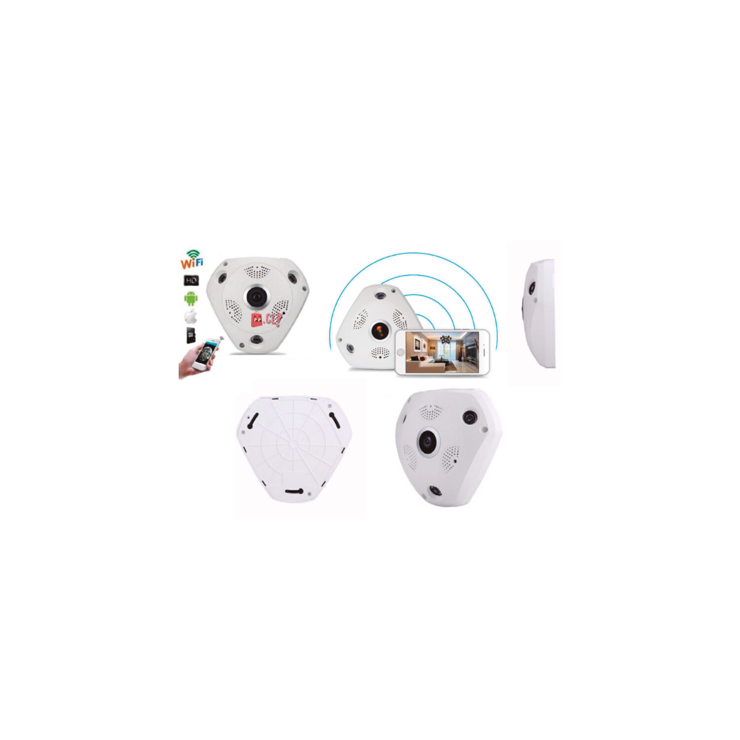 C&aacute;mara De Seguridad 360 Grados Wifi Visi&oacute;n Nocturna - Ps image number 1.0