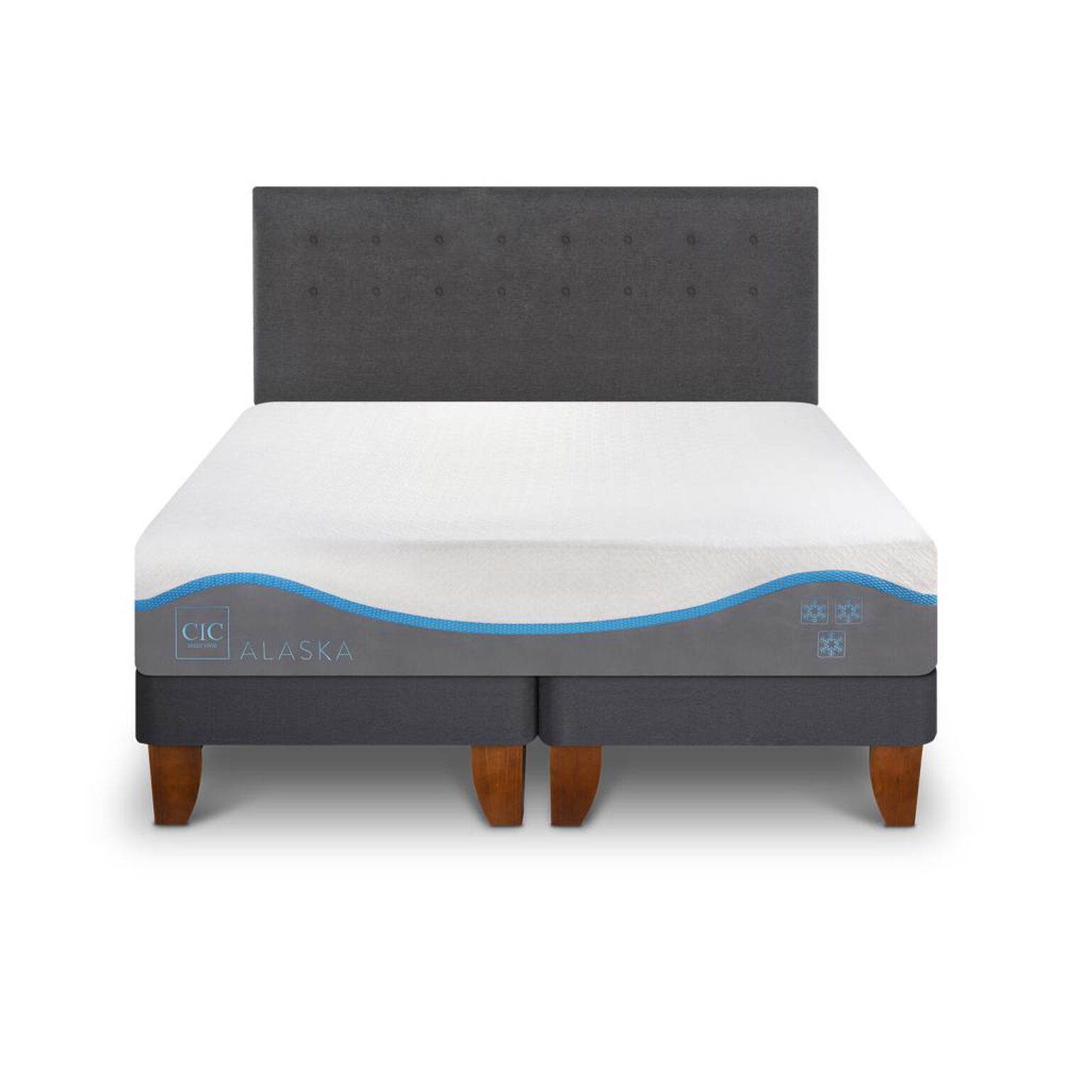 Cama Europea Cic Alaska / King / Base Dividida + Respaldo image number 0.0