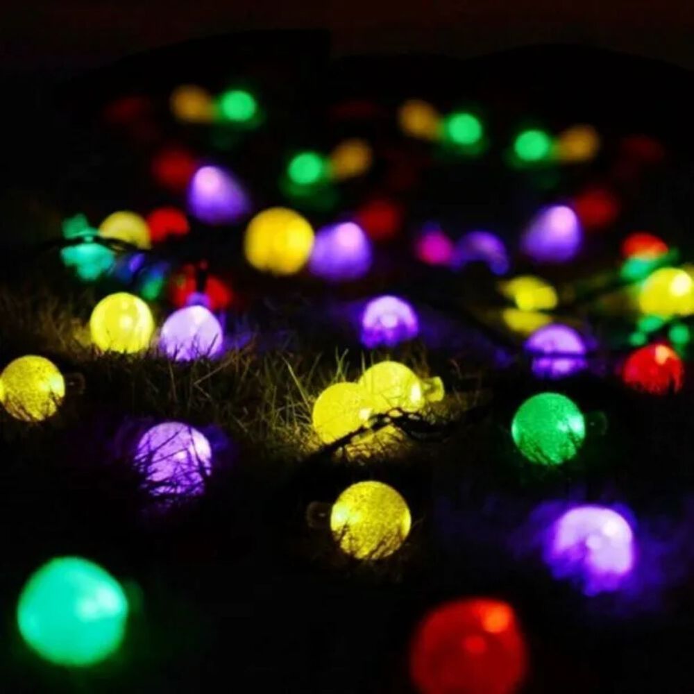 Set 3 Guirnalda Solar Gotitas Rgb 50 Led Jardin 6 Metros image number 1.0