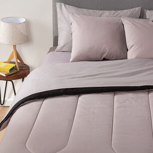 Plumon Bicolor Negro Gris Arthome 1.5 Plaza