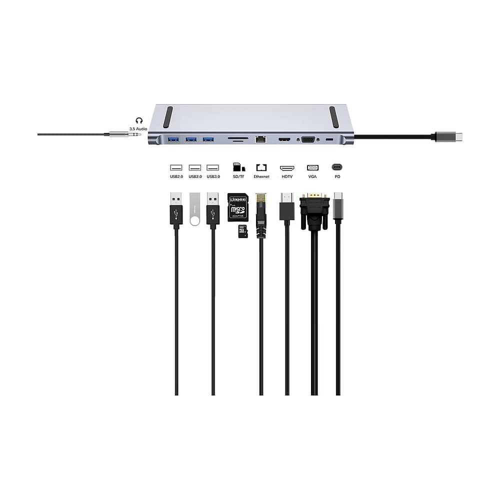 Hub Multipuerto Type-c (10en1) Profesional Pd60w 4k Gigabyte image number 2.0