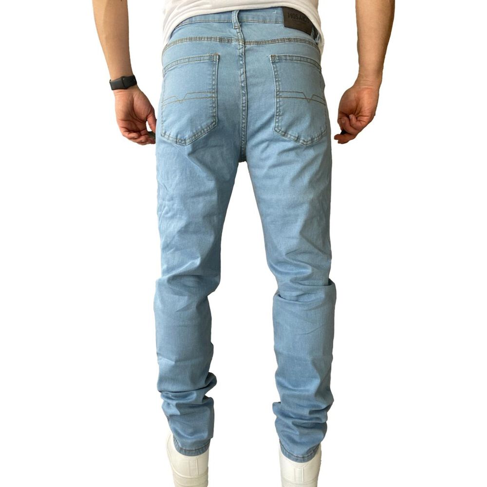 Pantal&oacute;n Jeans Elasticado Slim Celeste image number 4.0