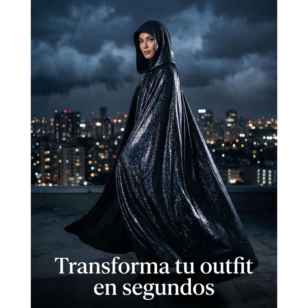 Capa Glitter Brillante Con Capucha Para Cosplay Y Disfraz image number 21.0