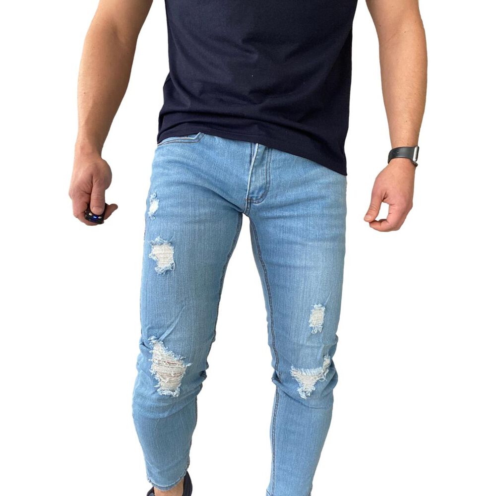 Jeans Rasgados Super Slim Fit Ankle Fit Celeste 14781 image number 1.0