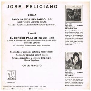 Jose Feliciano - Paso La Vida Pensando | 7" Single Vinilo Usado
