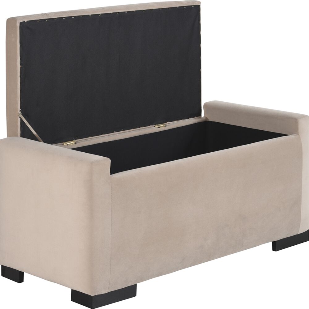 Banqueta Con Baúl Leyzy Beige Felpa 40x55x105 Cm Máxima Design image number 2.0