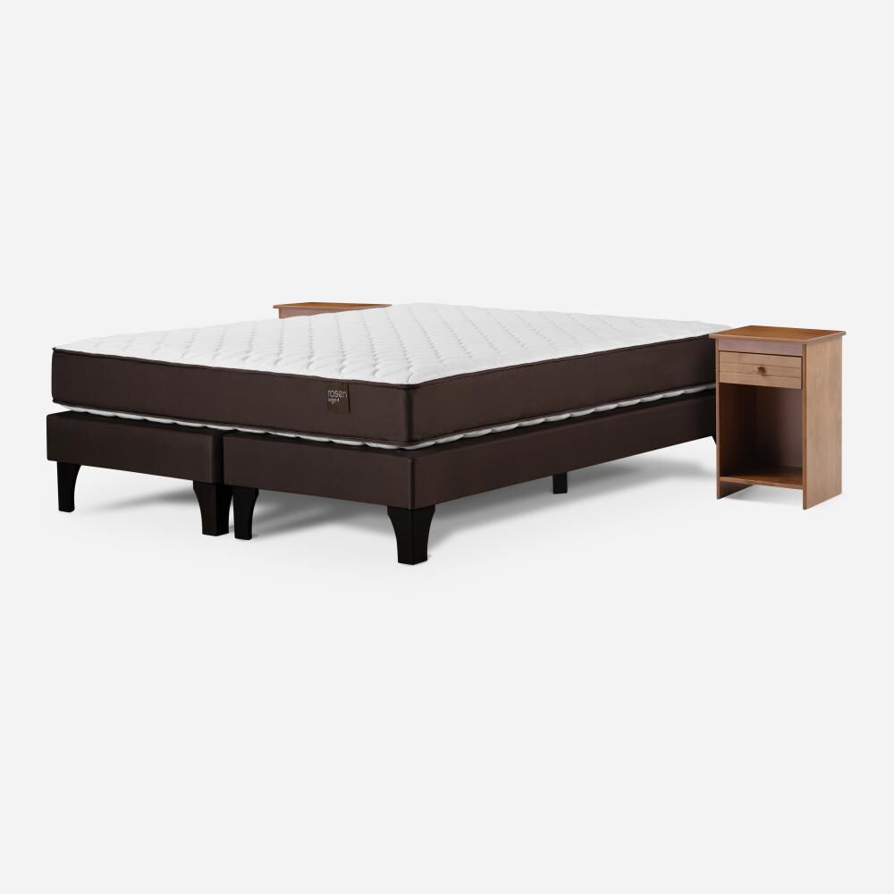 Cama Europea Rosen Ergo T / 2 Plazas / Base Dividida + Velador Tabor Caramelo image number 1.0