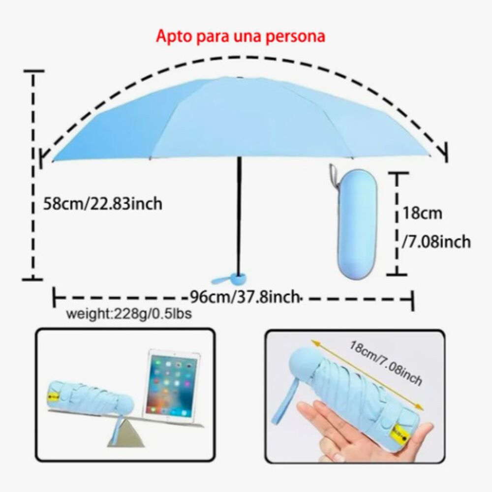 Mini Paraguas Plegable Amarillo image number 2.0