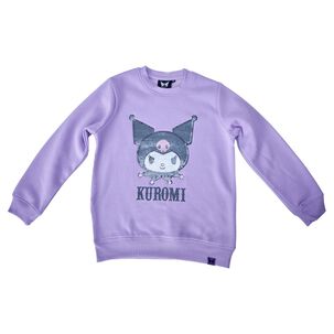Polera Cuello Redondo Con Estampado + Aplicado De Lentejuelas Transparentes Kuromi