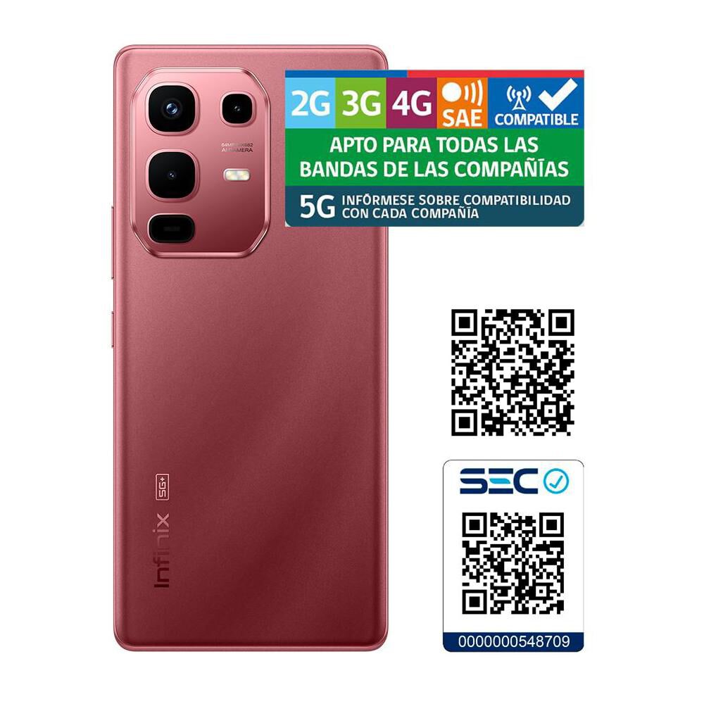 Smartphone Infinix Note 50s / 5G / 256 GB / Burgundy Red / Liberado image number 5.0