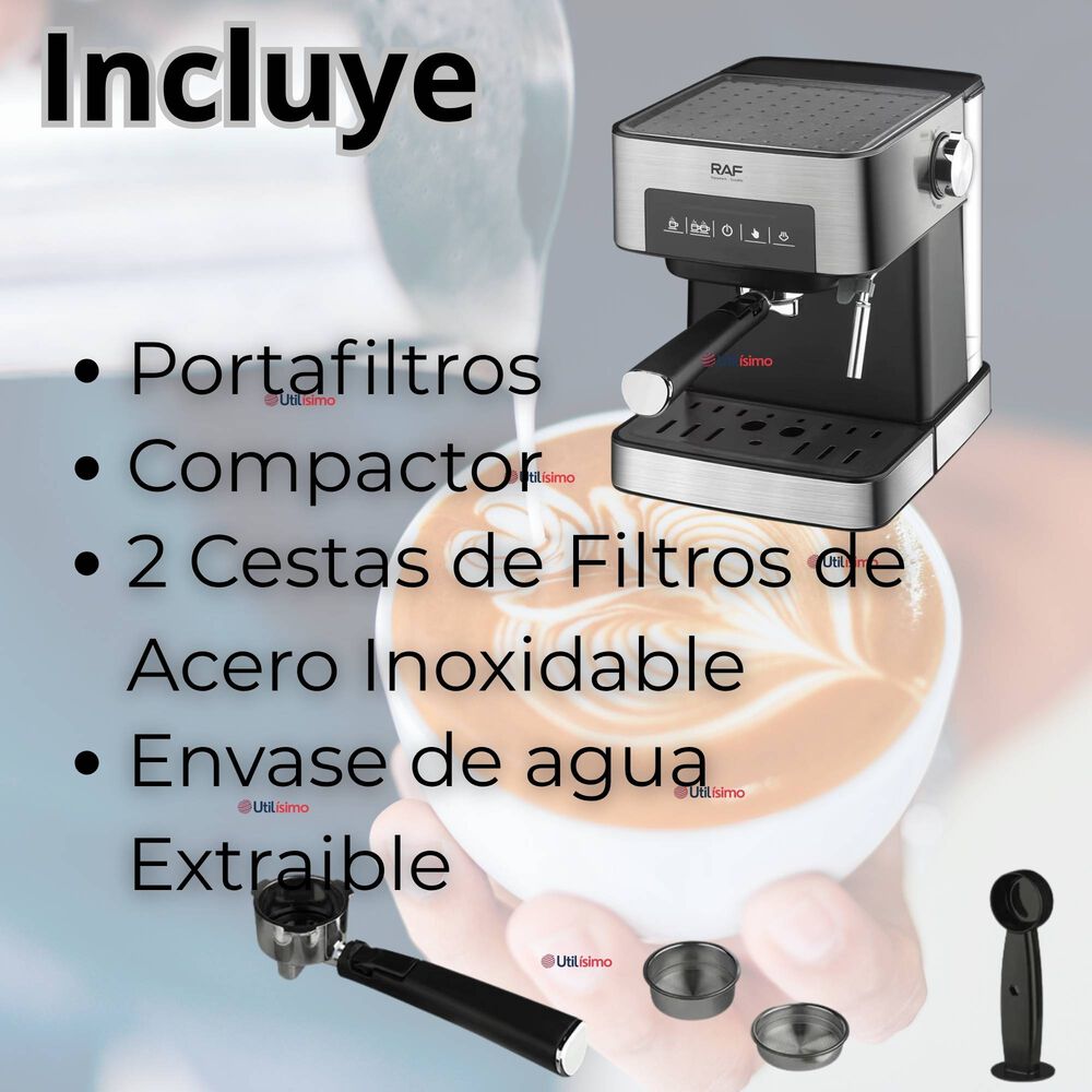 Máquina Café Espresso Capuccino Espumador De Leche Antigoteo 1.5 Litros image number 6.0