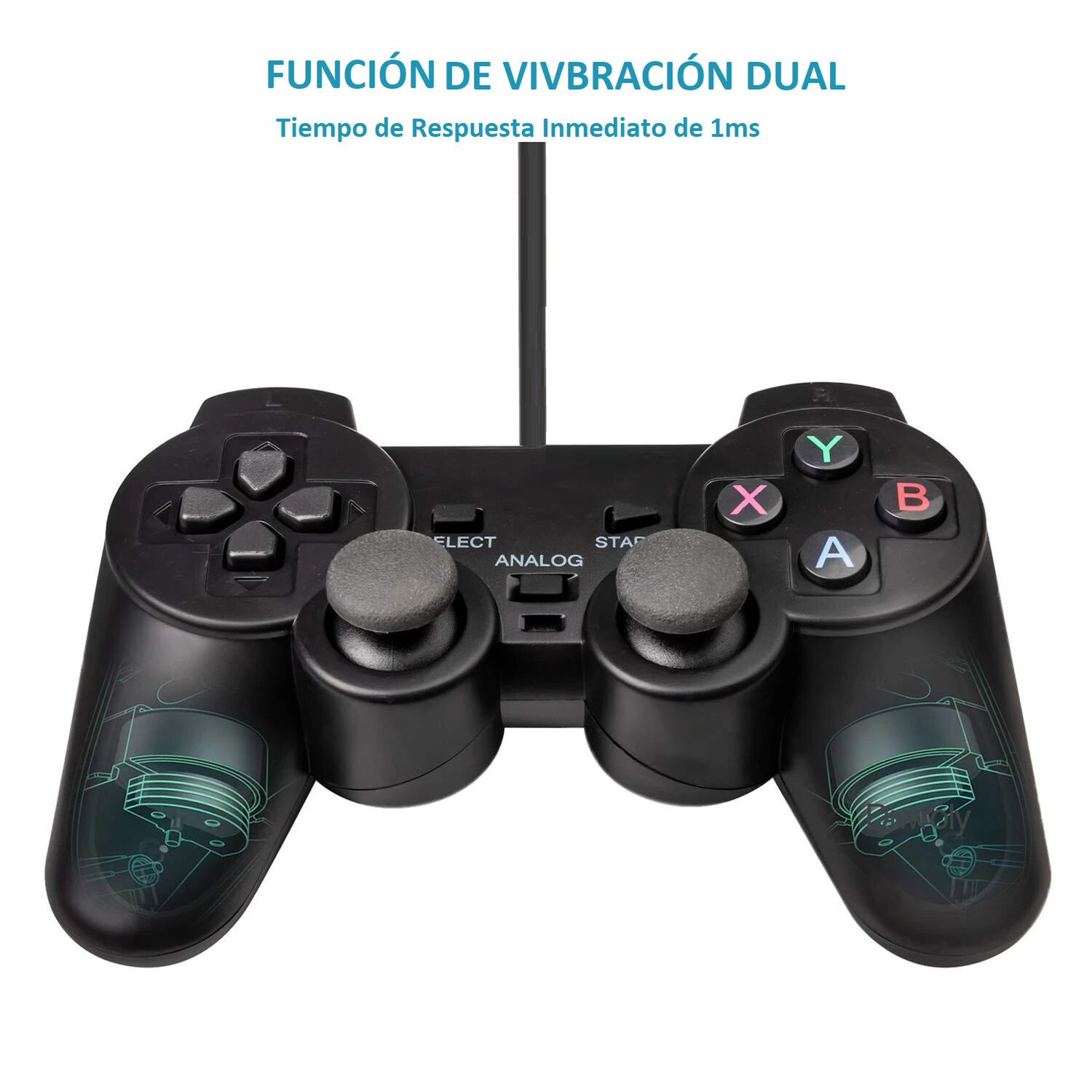 Gamepad Usb Con An&aacute;logos Black Deluxe Dbc1001 image number 3.0