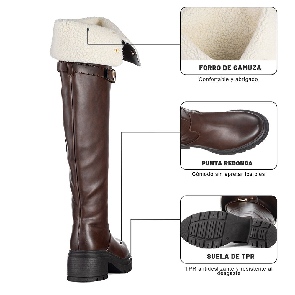 Botas Largas Mujer De Moda Comodo Tacon Grueso Weide Czy615 image number 8.0
