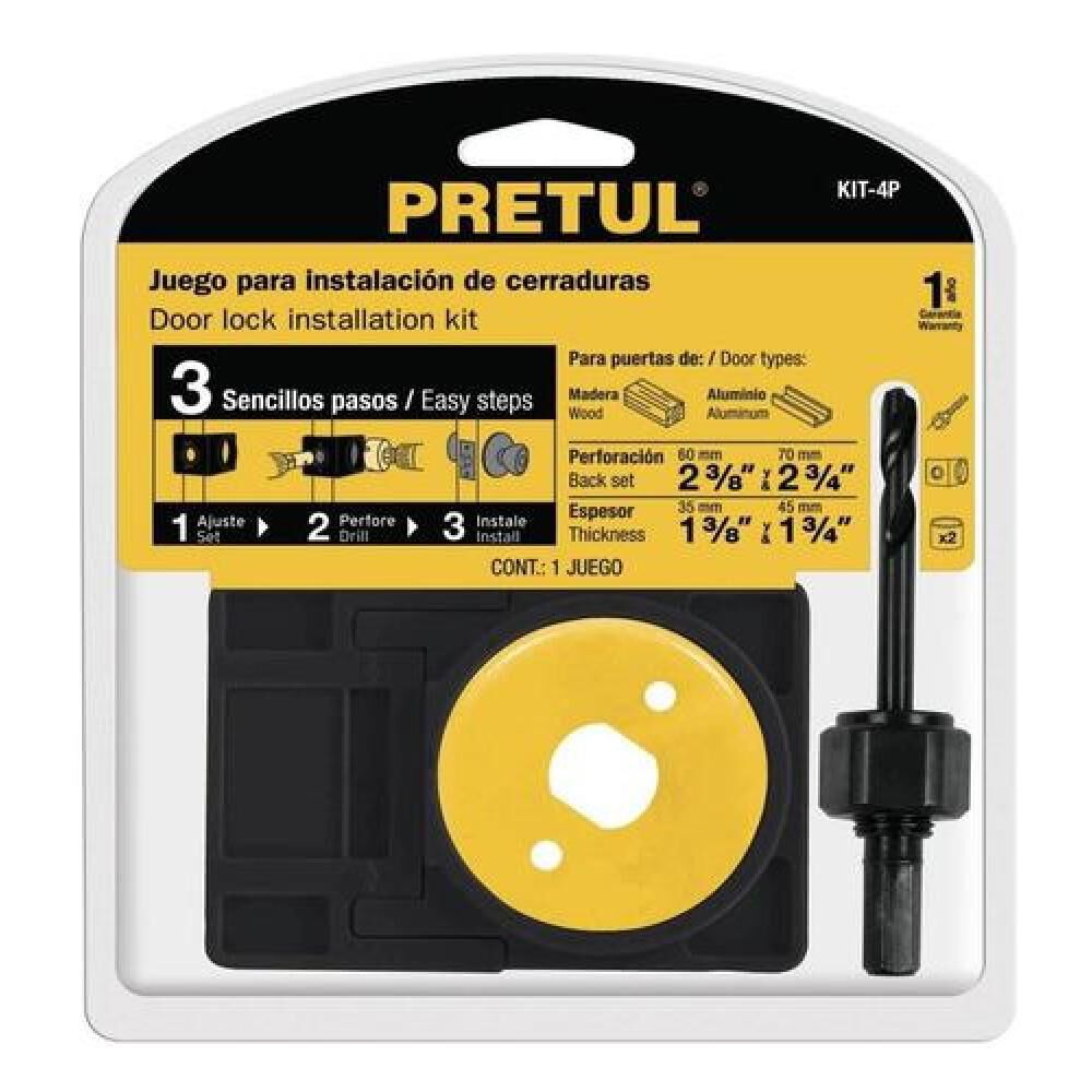 Set De Instalacion De Cerraduras Madera Y Aluminio Pretul image number 2.0
