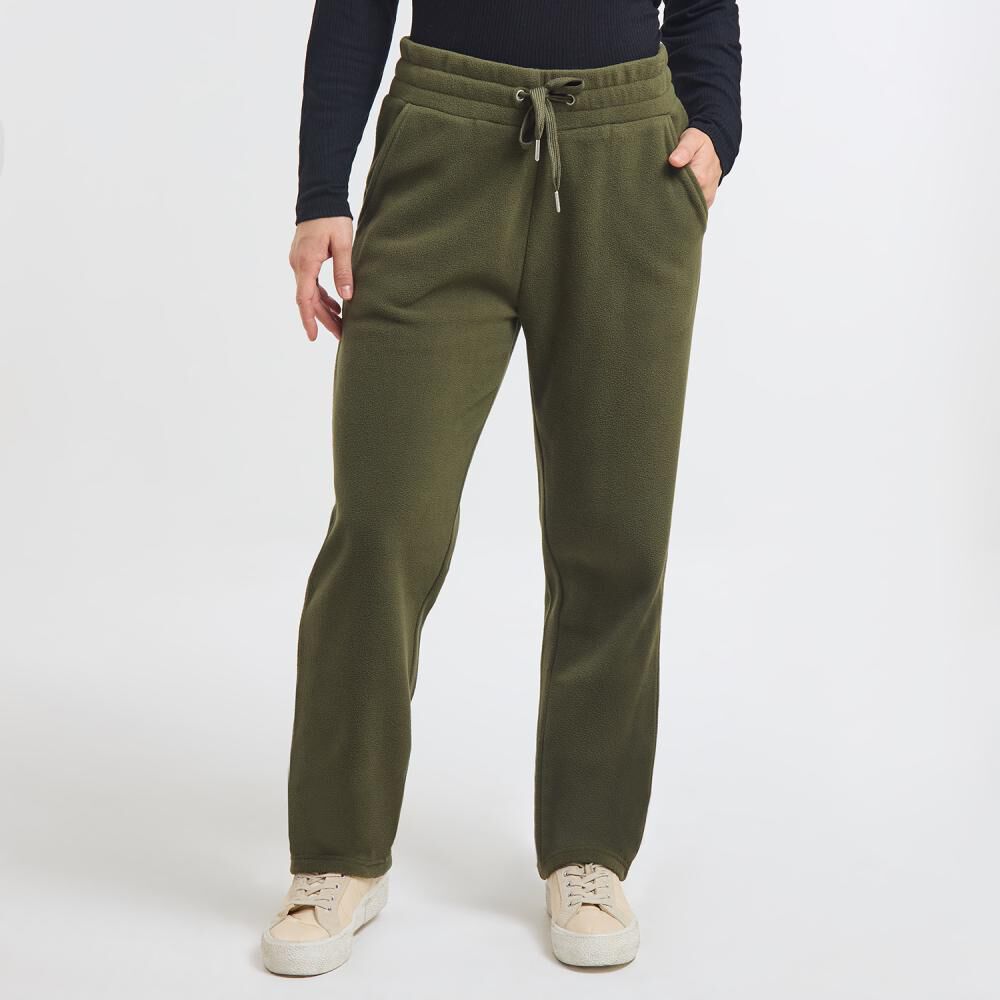 Pantalón De Buzo Polar Pretina Elásticada Tiro Medio Relax Mujer Geeps image number 0.0