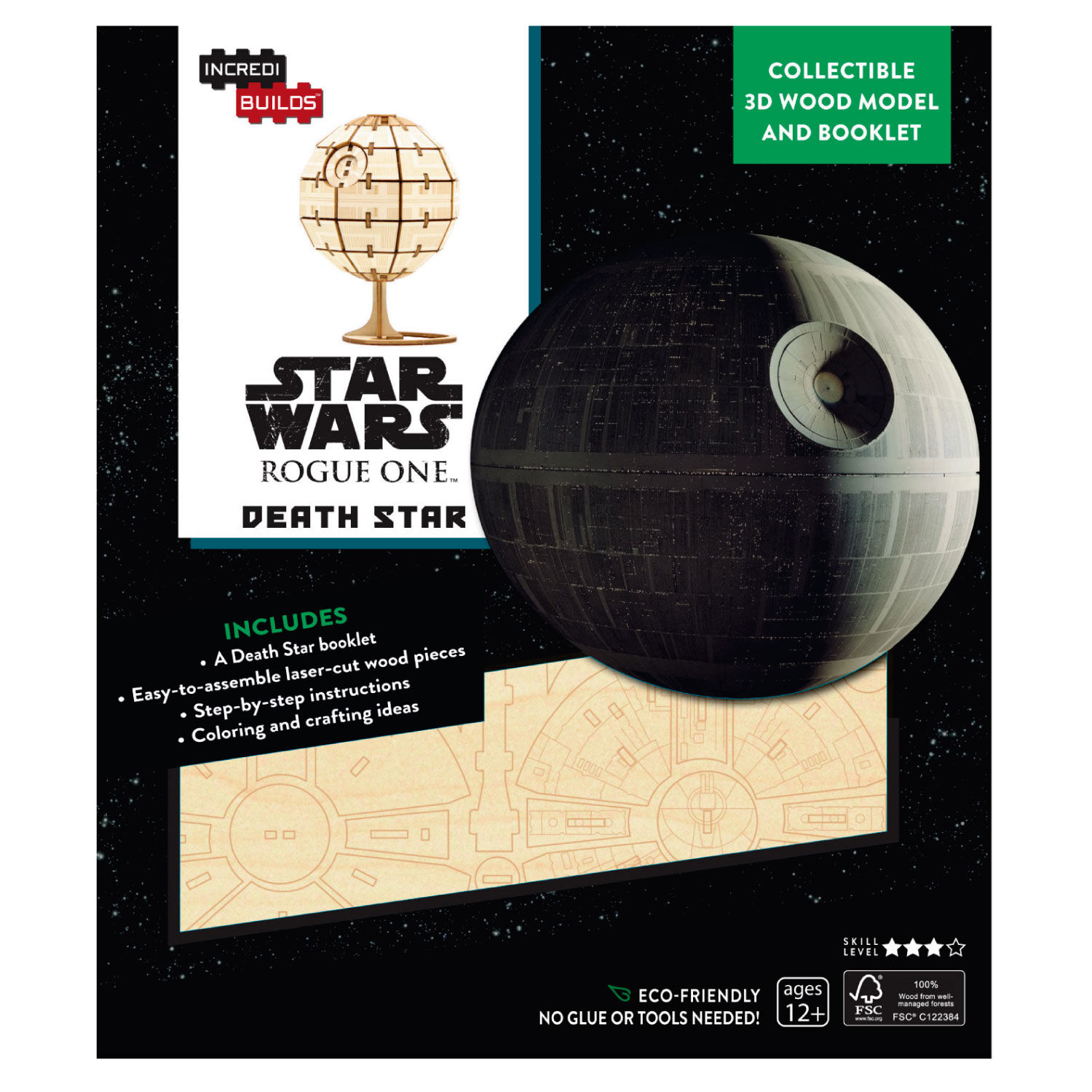 Star Wars Rogue One Death Star Libro Y Modelo Armable Madera image number 0.0