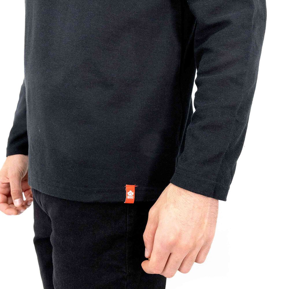Polera Pique Quebec Manga Larga Negro Hombre image number 5.0