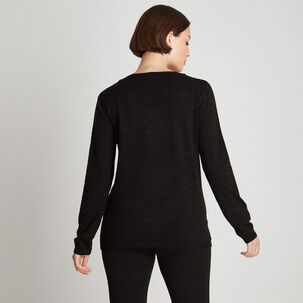 Sweater De Lurex Cuello En V Negro