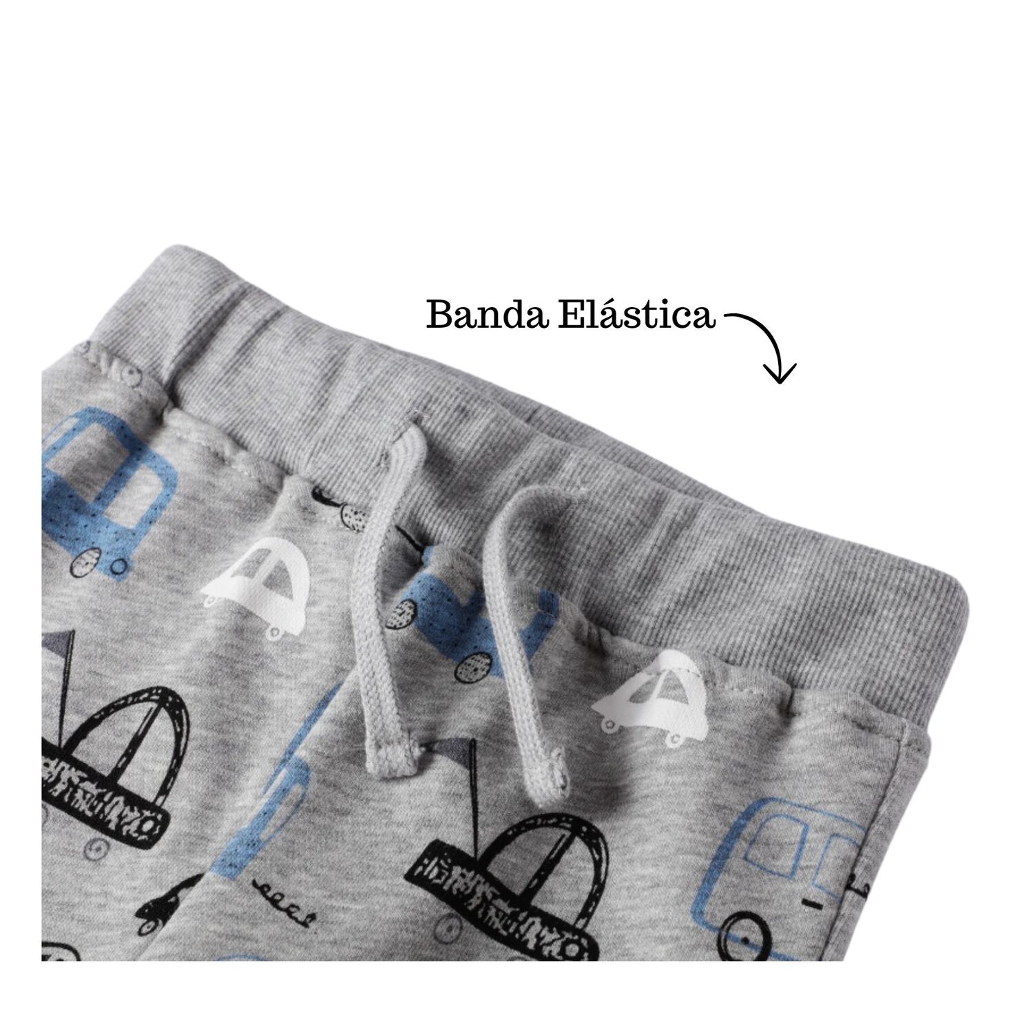 Pantal&oacute;n Buzo Ni&ntilde;o 100% Algod&oacute;n Jump Kids Gris Claro Autos image number 2.0