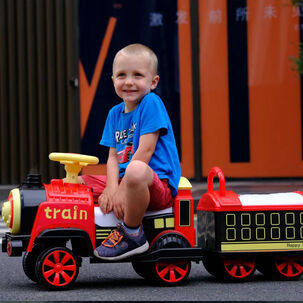 Tren A Batería Ferrocarril Rojo Bebesit