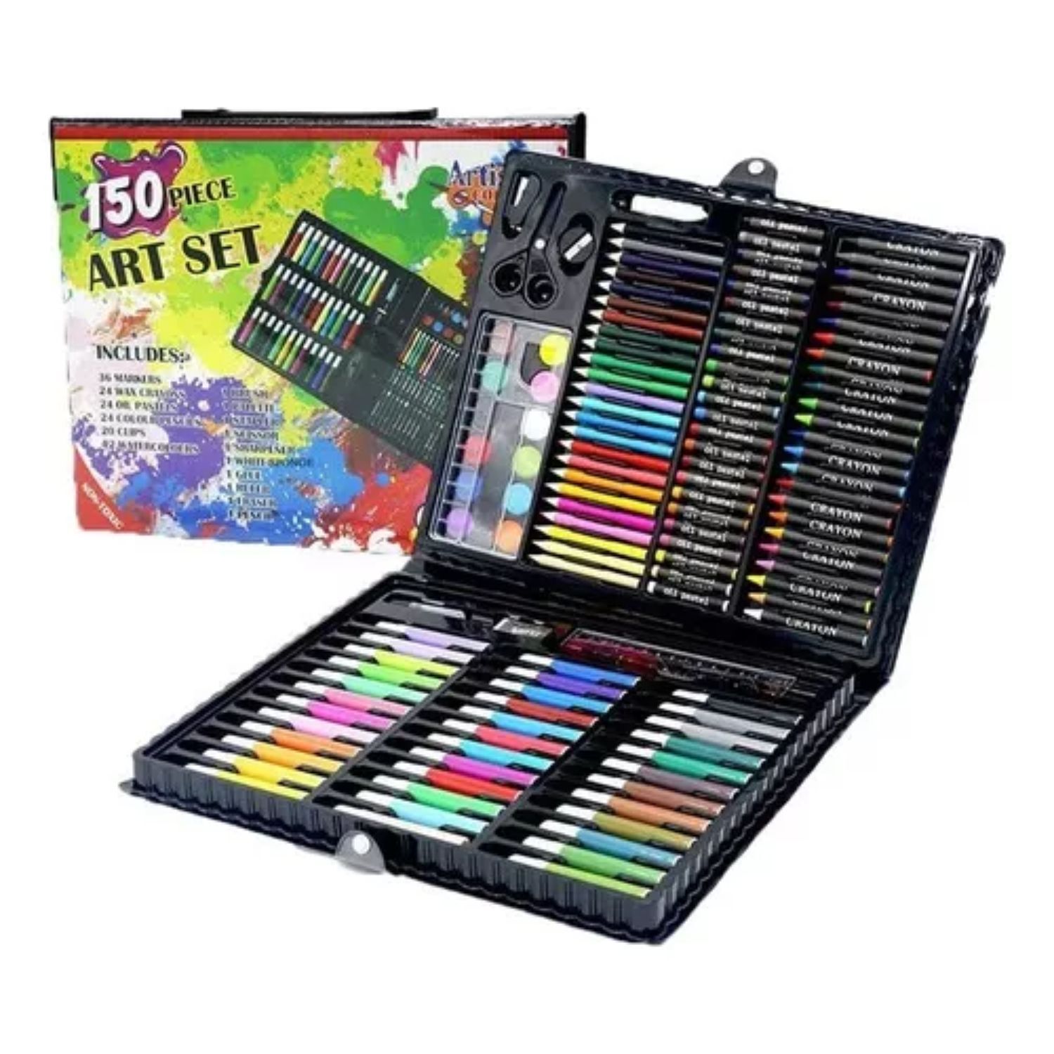 Set 150 Piezas Arte Dibujo Pintura Colorear Creativo Ni&ntilde;os image number 0.0