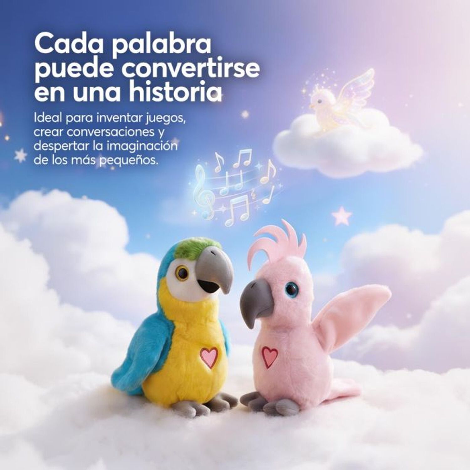Peluche Repite Canta Aletea Happy Yappers Loro Azul Grande image number 2.0
