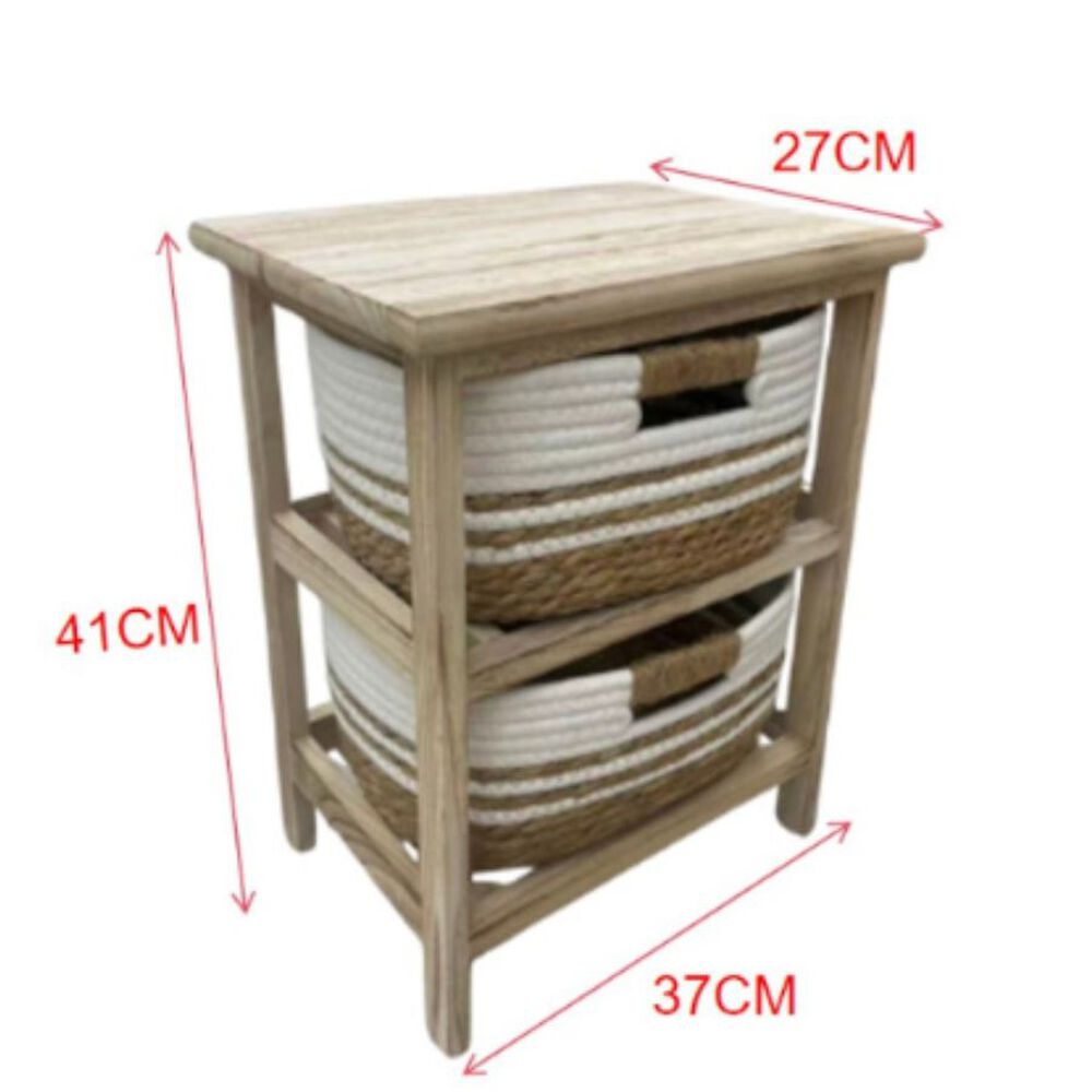 Mueble Organizador R&uacute;stico De Madera Con Cestas Tejidas image number 1.0