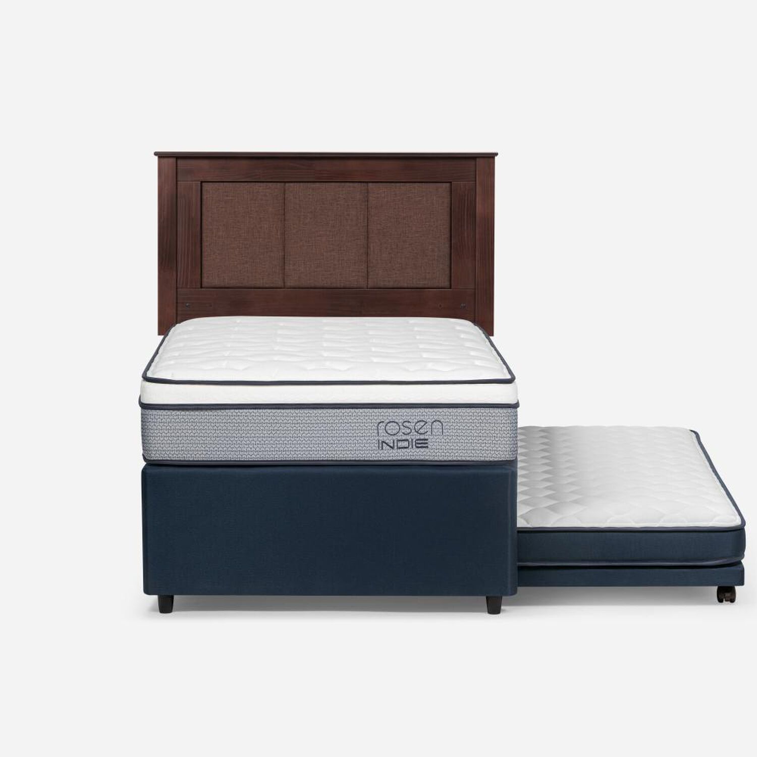 Cama Nido Rosen Indie / 1.5 Plazas / Base Normal + Respaldo Rachel image number 0.0