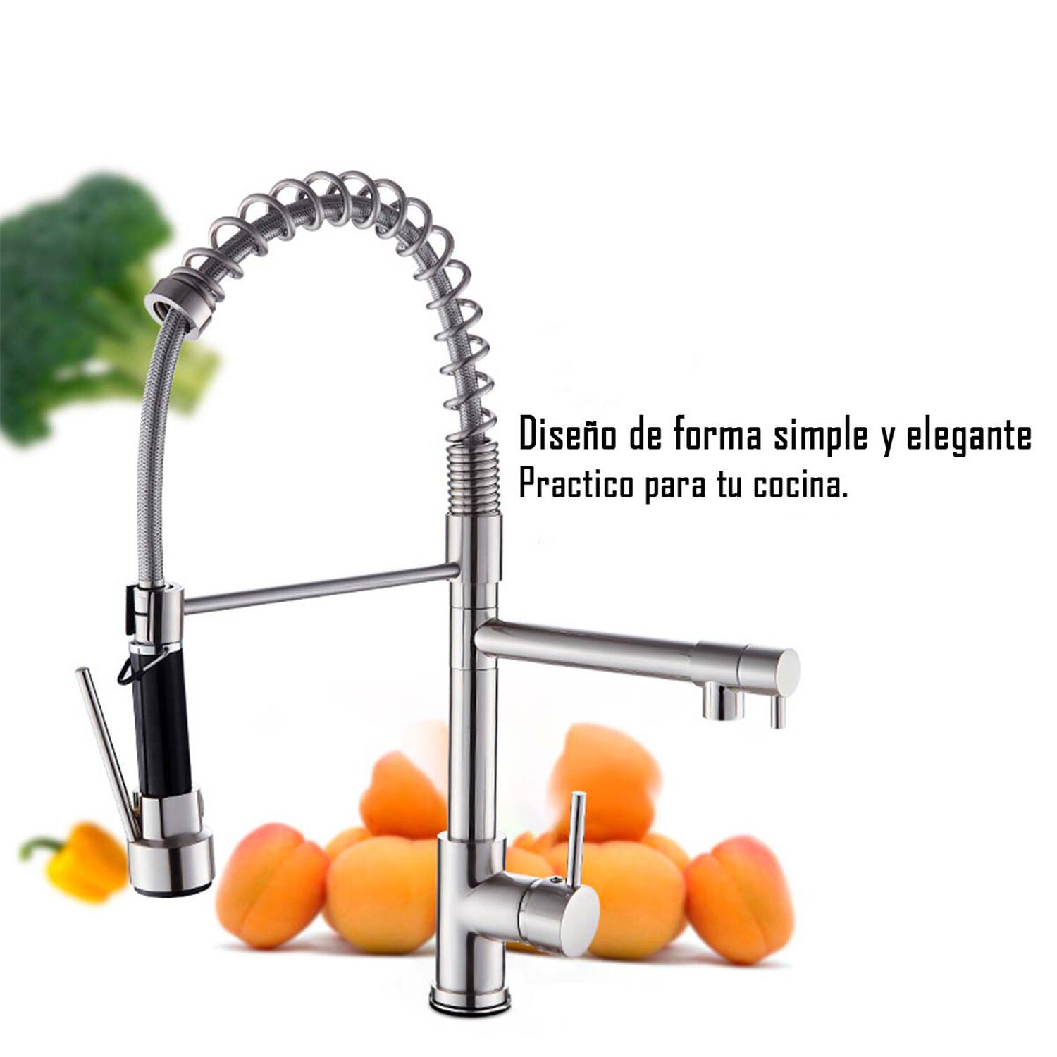 Llave Grifer&iacute;a Lavaplatos Doble Cuello Cisne Flexible Tap01 Negro image number 1.0