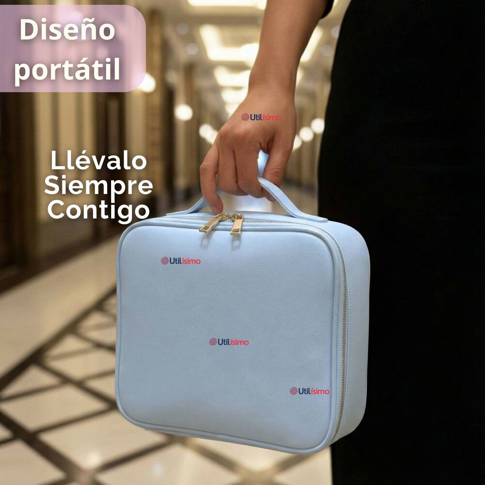 Malet&iacute;n De Maquillaje Con Luz Led Y Espejo Estuche De Maquillaje Organizador image number 4.0