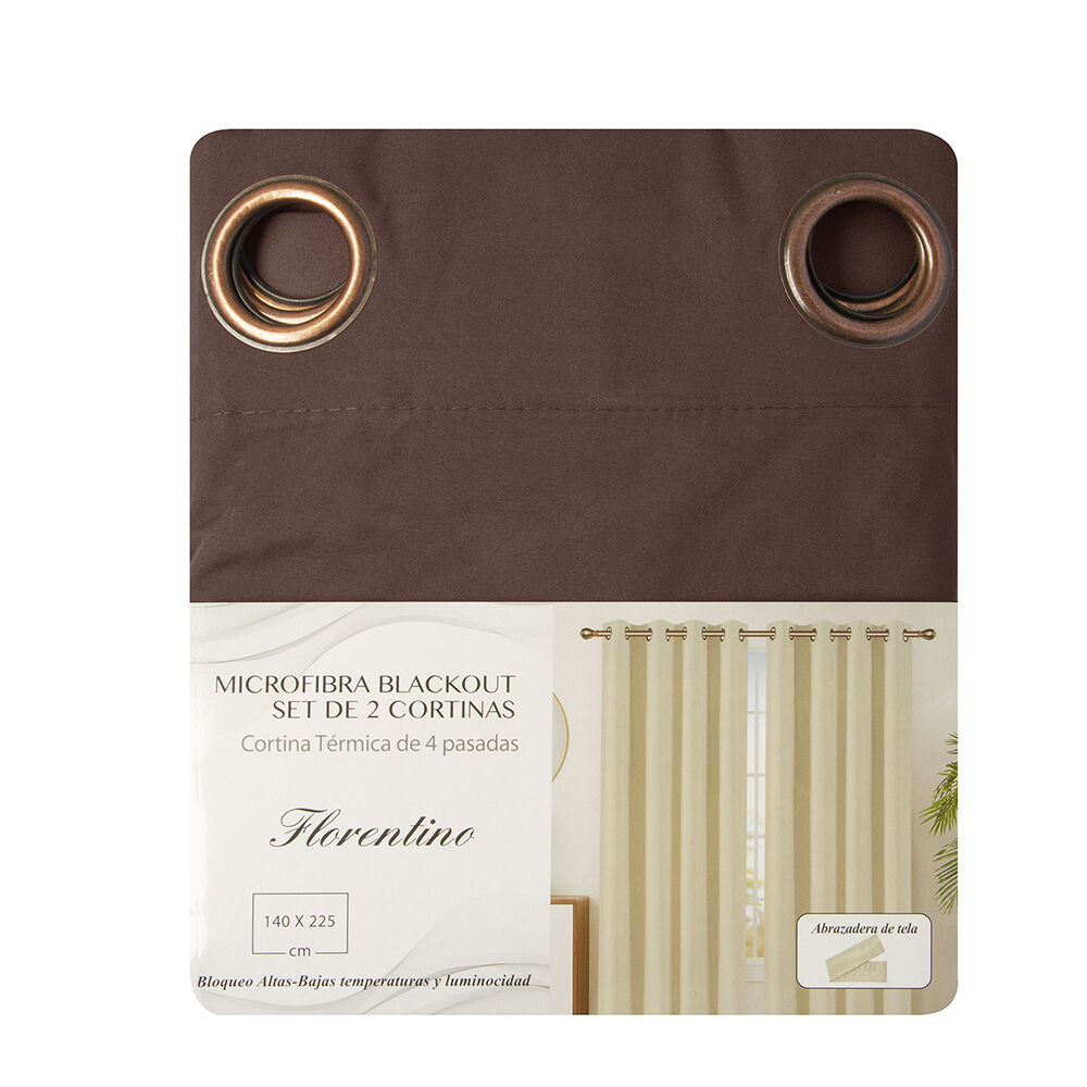 Set 2 Cortinas Bo Microfibra Chocolate image number 2.0