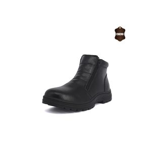 Botin De Cuero Con Chiporro Aegir Negro London Adixt