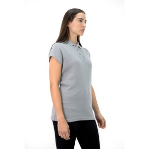 Polera Pique Quebec Manga Corta Gris Mujer