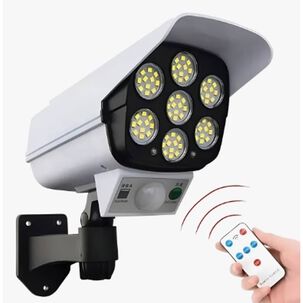 Foco Solar Simula Camara De Seguridad Sensor De Movimiento Color Blanco
