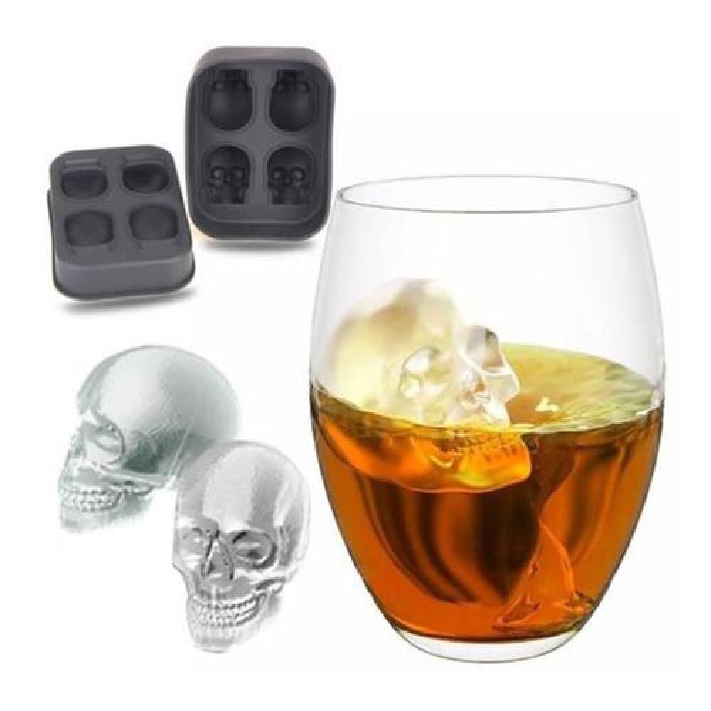 Molde Silicona 4 Calaveras Hielo Chocolate Velas image number 0.0