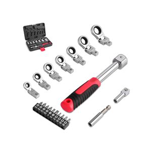 Juego De Llaves De Trinquete De Cabeza Flexible 20pcs Extension