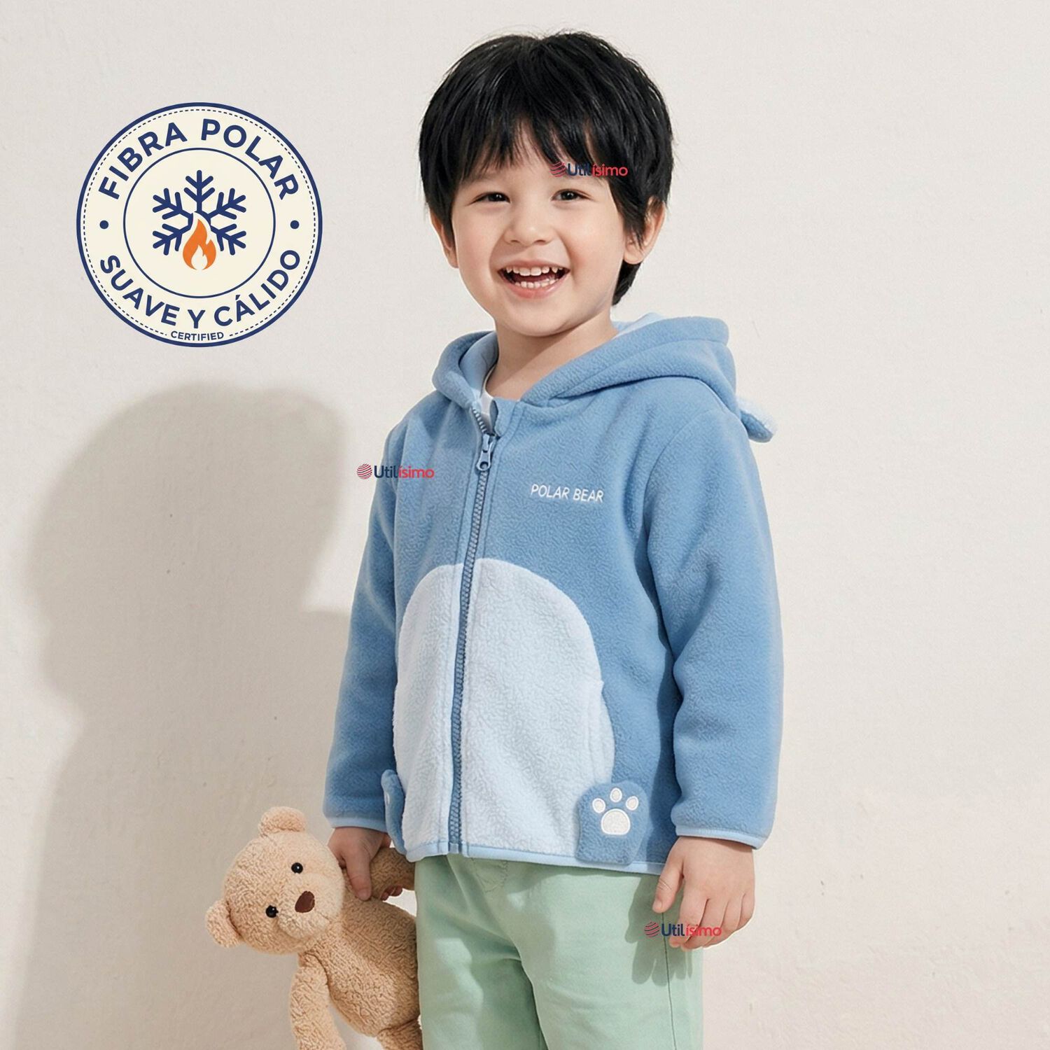 Poler&oacute;n Polar Con Capucha Invierno Beb&eacute; Ni&ntilde;o Arctic Bear image number 0.0