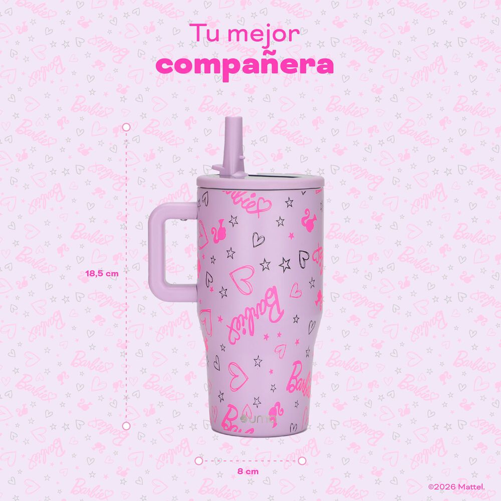 Vaso Termico Tumbler Mug Barbie Love 590ml Acero Inox Uma image number 5.0
